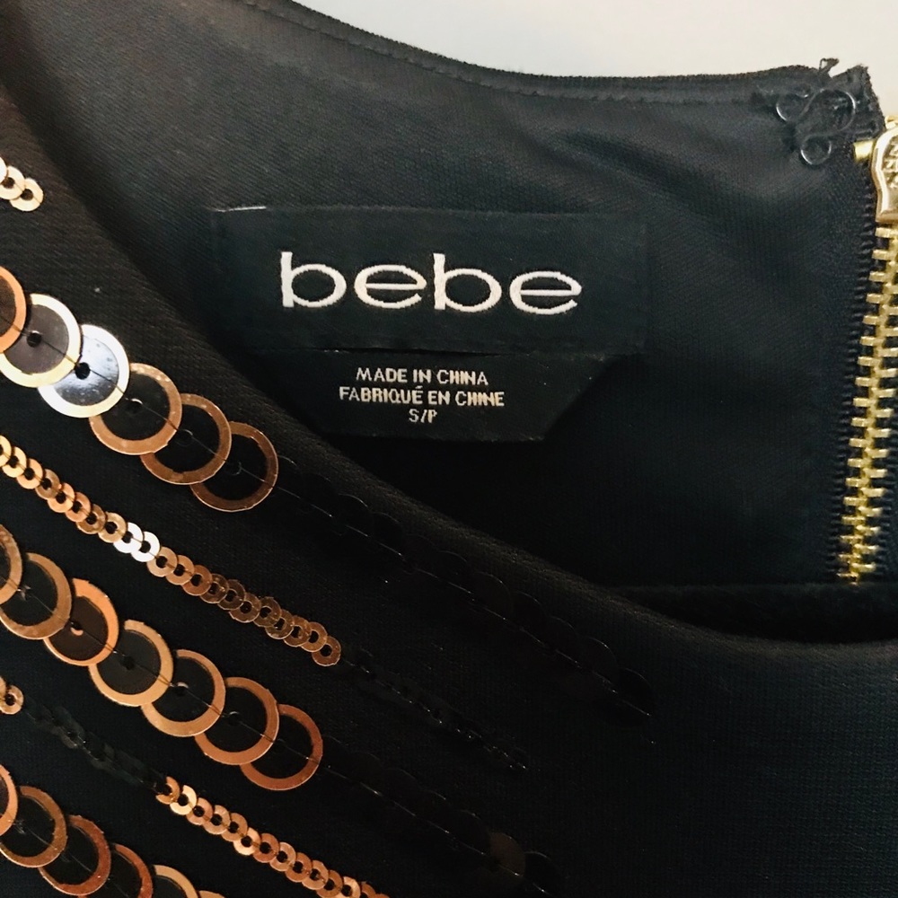 BeBe black dress with gold and back sequining - Picture 2 of 5
